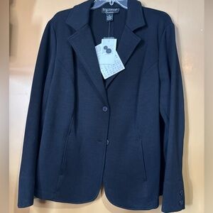 HC632 Dialogue Womens Button Up Lightweight BlackWeekend Blazer - Sz 1X